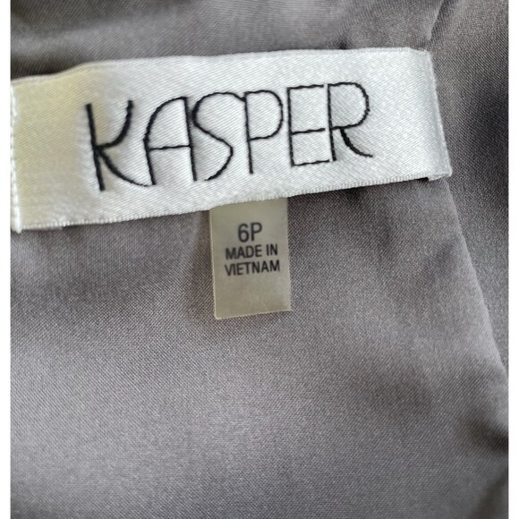 KASPER Women's Office Dress Petite Gray Sleeveless Sheath Lined Back Zip Size 6P - Picture 2 of 16